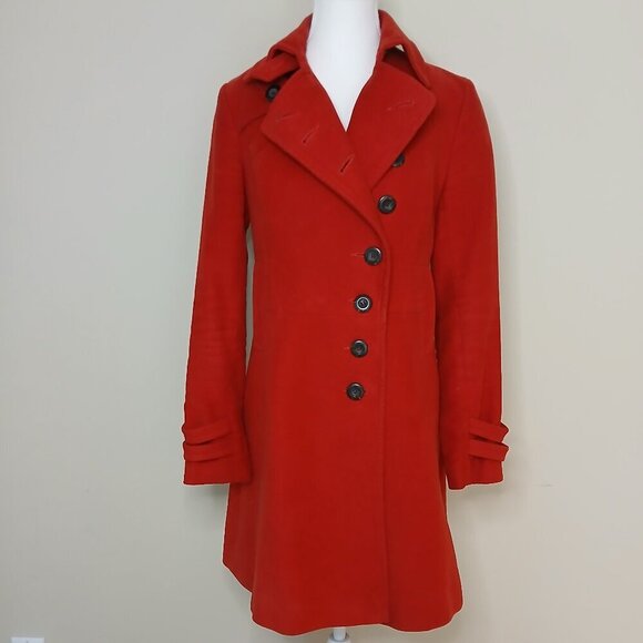 next Jackets & Blazers - NEXT Military Trench Winter Coat Mid Length Red Size UK 8/US 4